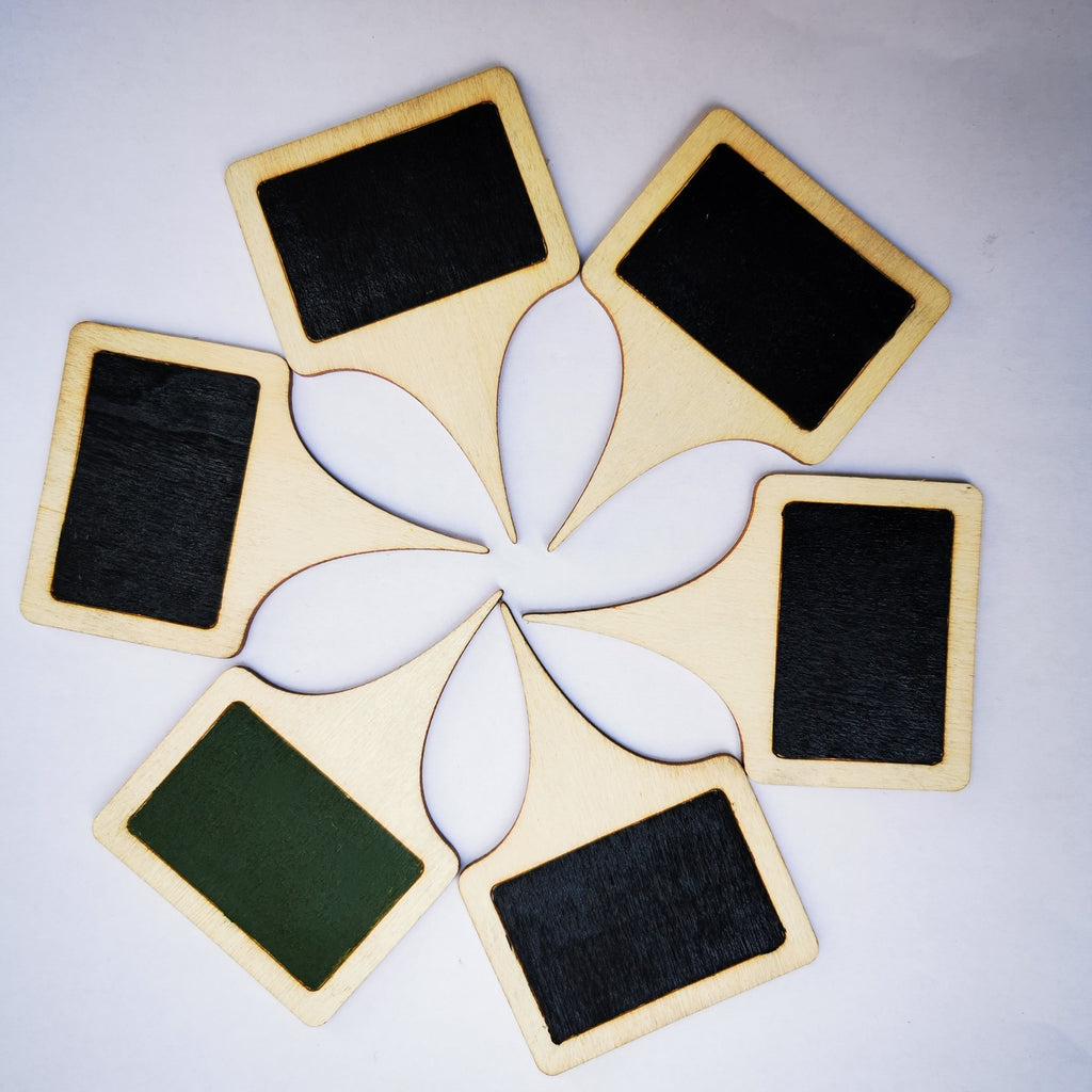 Petite planche noire en bois Cake Insert Cheese Price Tag Square Wood Piece Insert