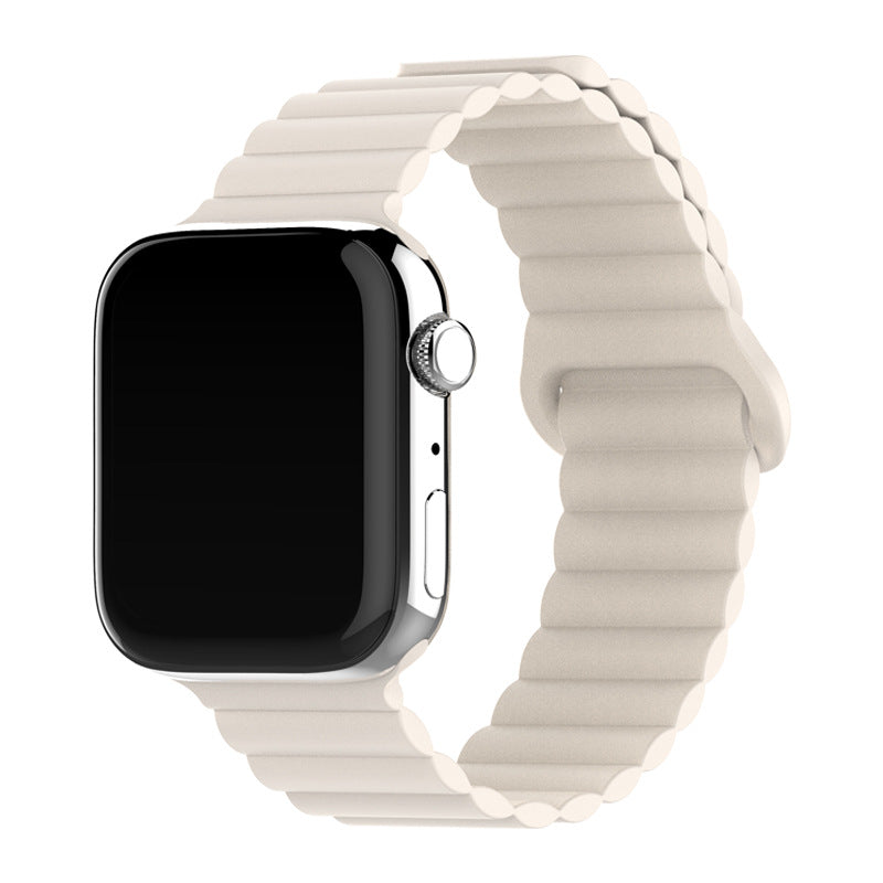 Bracelet de montre à boucle magnétique en silicone bicolore