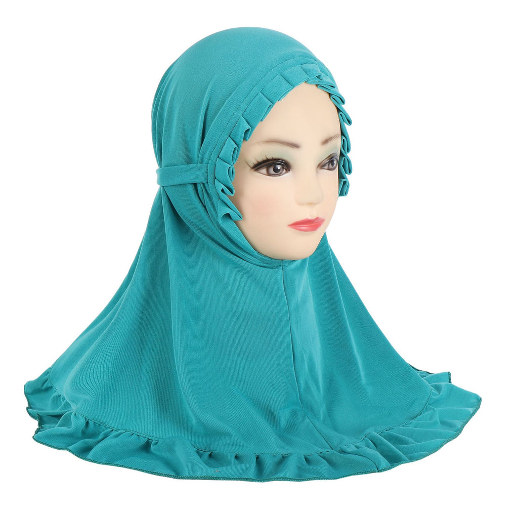 Filles Mode Personnalité Pure Couleur Ruffles Headscarf