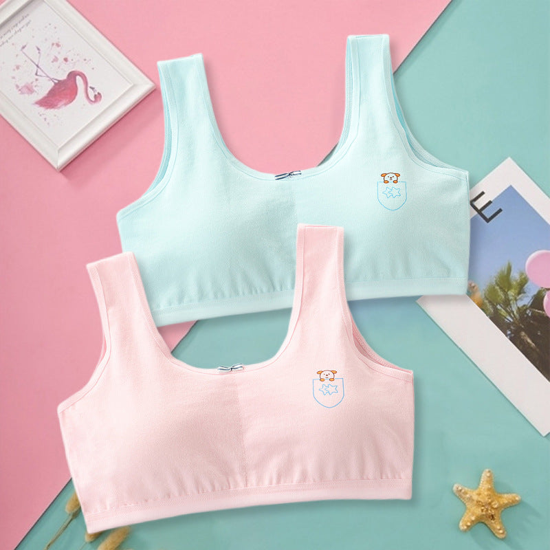 Veste d'étudiante primaire Femelle Junior High Girl Lycée Sous-vêtements Pure coton Bra