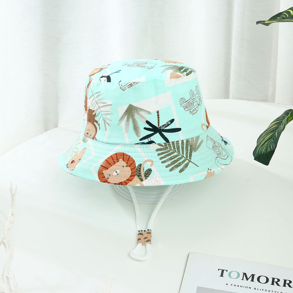 Enfants imprimé Dinosaur Bucket Sun Hat Big Brim Boy Girl Hat
