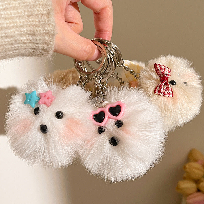 Cartoon en peluche Pom-pom sac porte-clés