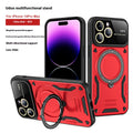 Multifonctionnel Large Fenêtre Magnetic Bracket Phone Case