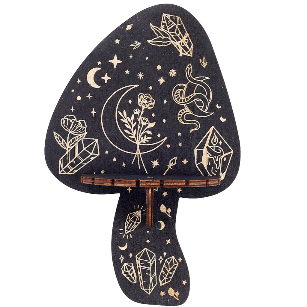 Porte pendule en bois de champignons