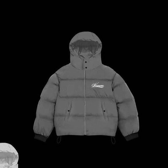 Manteau de coton épais avec fermeture éclair et transfert thermique Strass