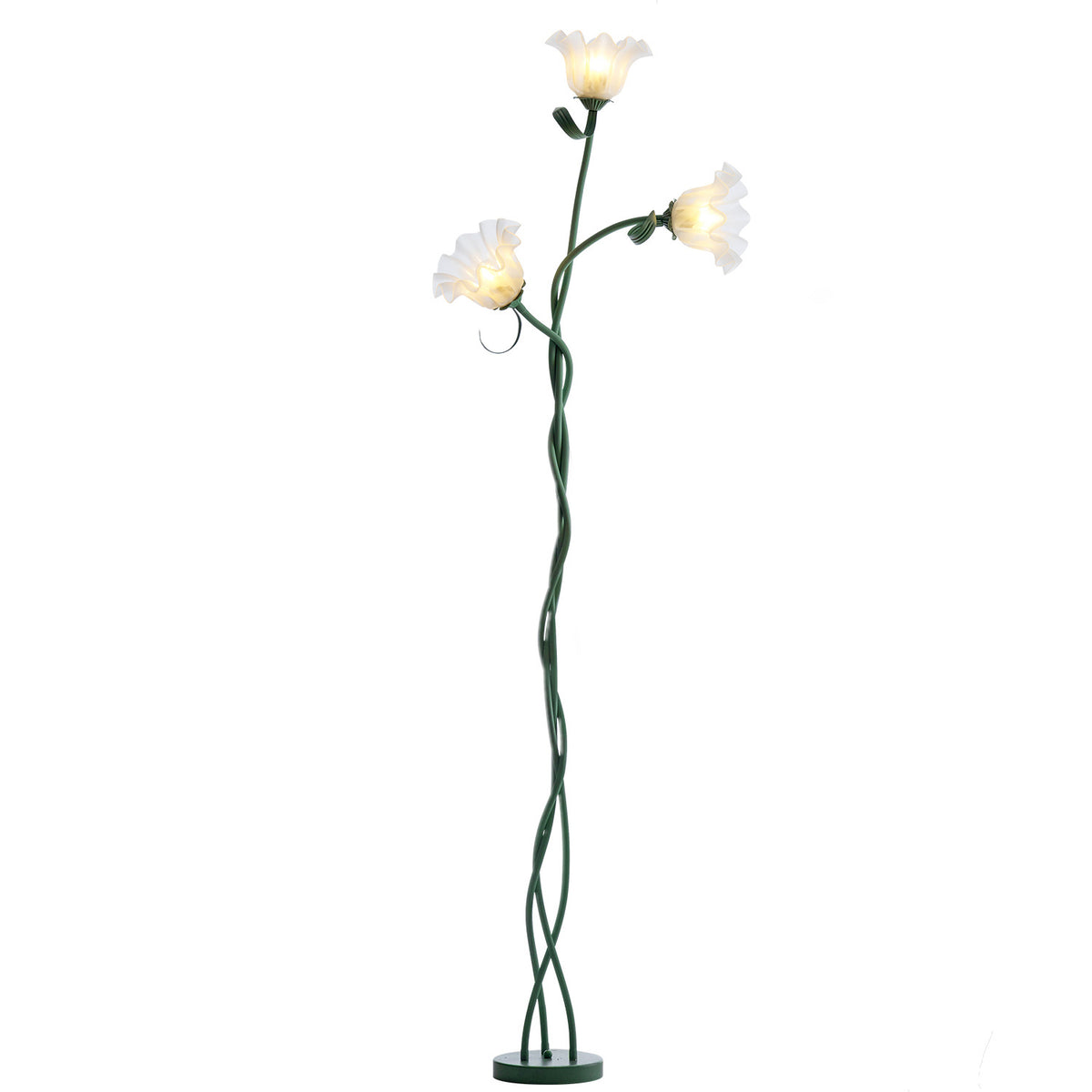 Crème Style Sol Lampe Salon Pastoral Chambre à coucher Lampe à fleurs