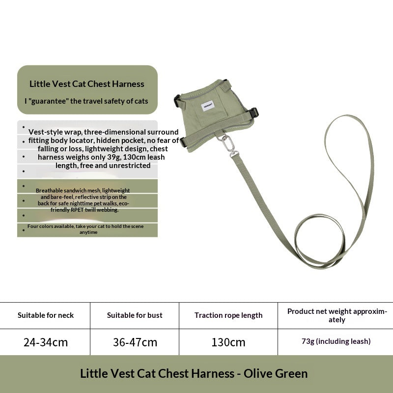 Escape Proof Cat Harness Cat Vest with GPS Tracker Pocket and Leash