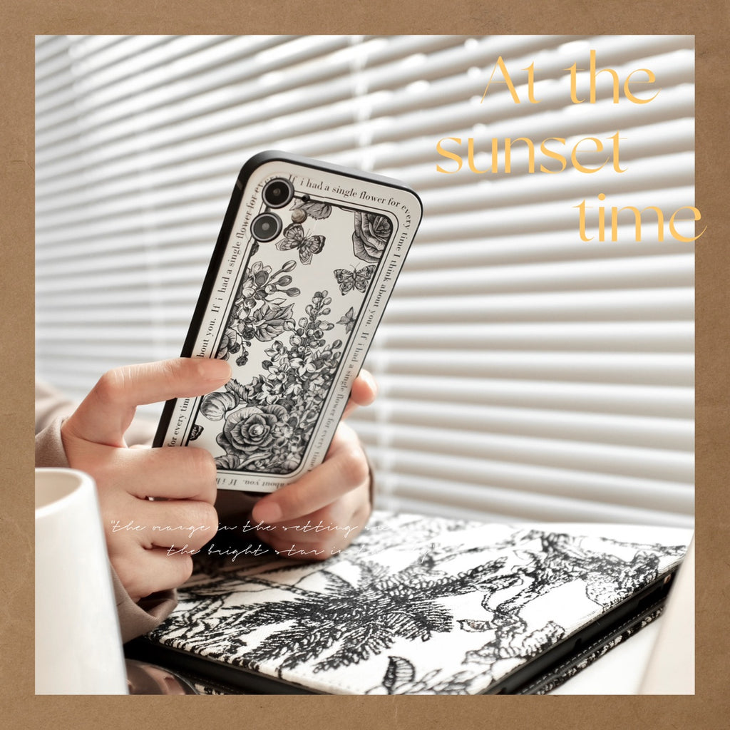 French Retro Flower Lens Couverture de protection anti-goutte en silicone tout compris