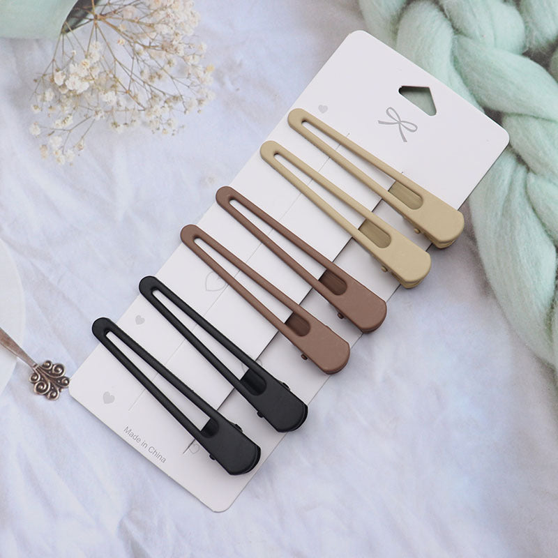Coffee Color Series Barrettes Girl Side Clip Duckbill Clip Internet Célébrité