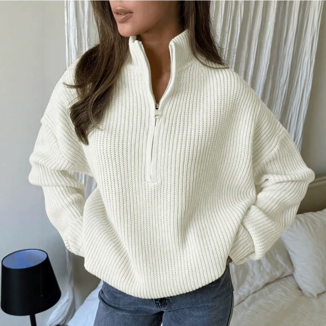 Pull-over à fermeture éclair souple pour vêtements de dessus