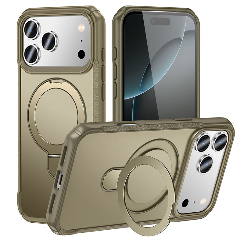 Bracket magnétique en métal Four-corner résistant à la chute PC de protection de haut de gamme Cover Phone Case