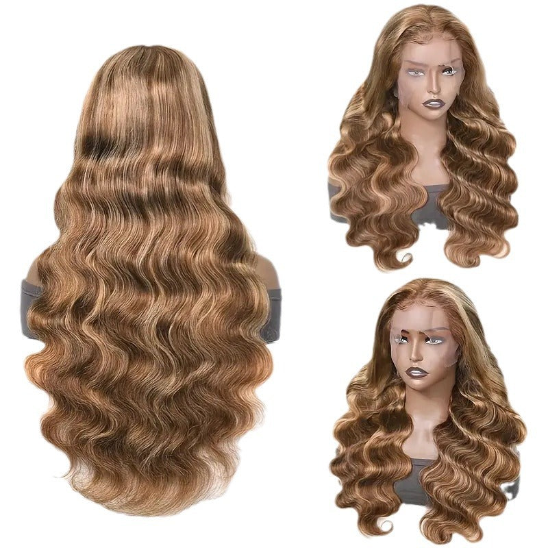 Perruque en dentelle moyenne Grande vague Long cheveux bouclés Type de perruque pleine tête