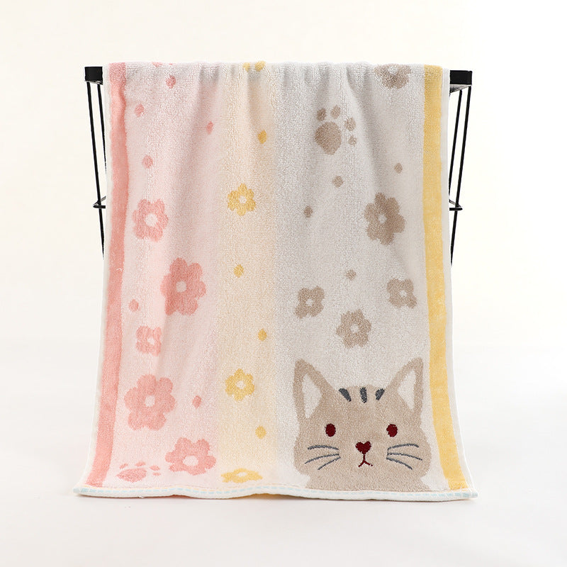 Embroidered and absorbent Jacquard towels for home use