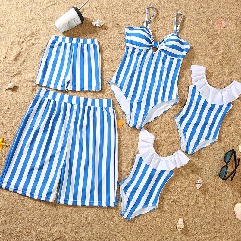Maillot de bain Bikini bleu et blanc