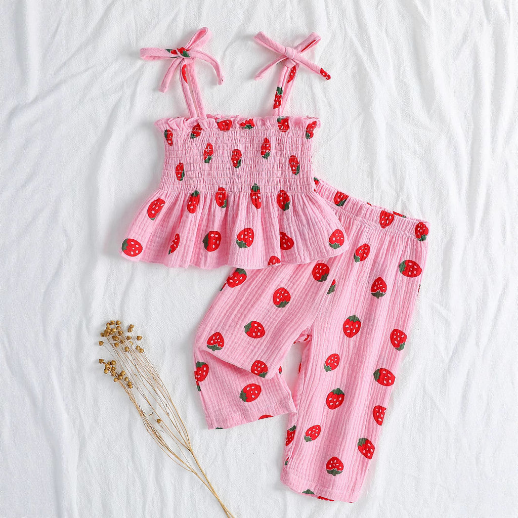 Camisole à nœuds et pantalons imprimés Ensemble de deux pièces de deux pièces