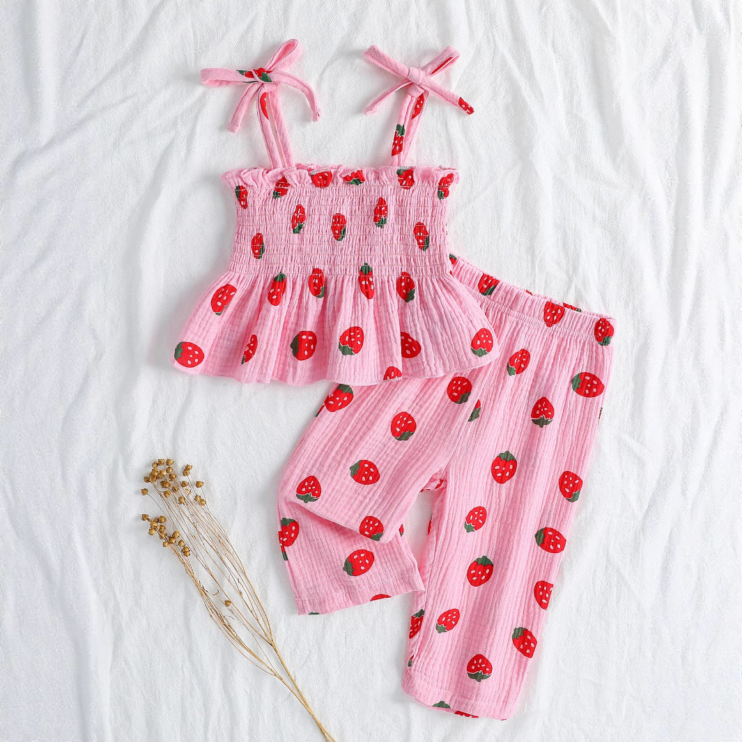 Camisole à nœuds et pantalons imprimés Ensemble de deux pièces de deux pièces