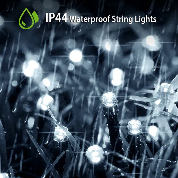 Lumières à chaînes solaires LED Puissance solaire Fairy Lumière à chaînes 12M 100 LEDs 8 Mode d'éclairage Multic