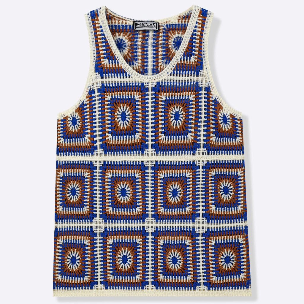 Hommes Bohème couleur-bloc crochet vest
