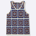 Hommes Bohème couleur-bloc crochet vest