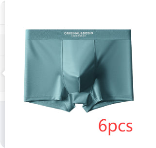 Sous-vêtements en soie de luxe satiné de luxe pour hommes Boxers respirants d'été Boxers