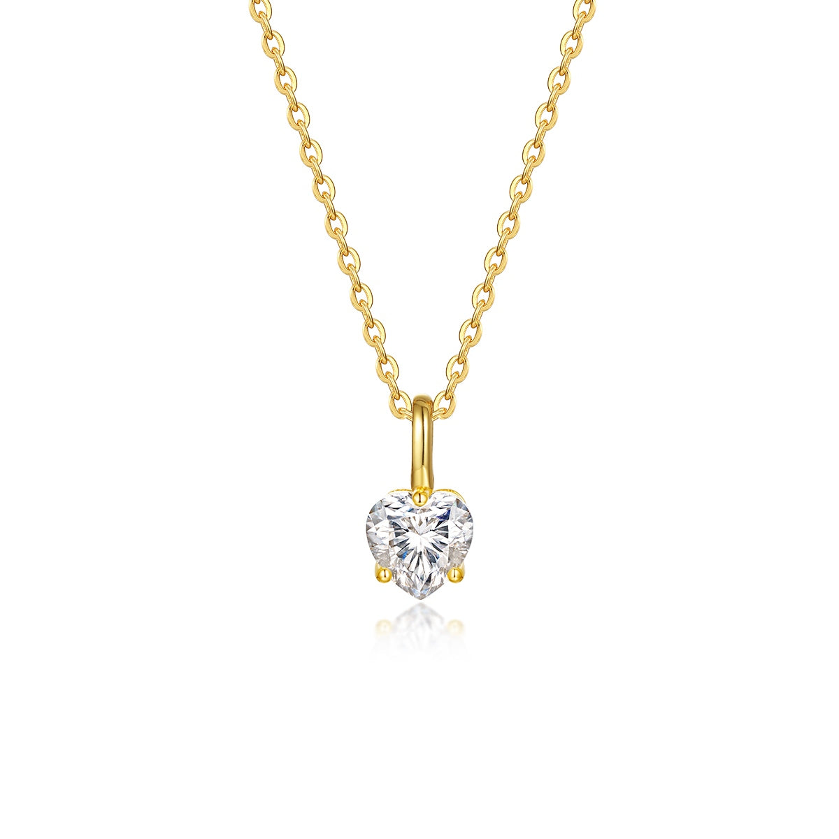 S925 Argent plaqué or 6x6mm Collier en mousse 45cm D Couleur VVS1 GRA Certifié boîte cadeau