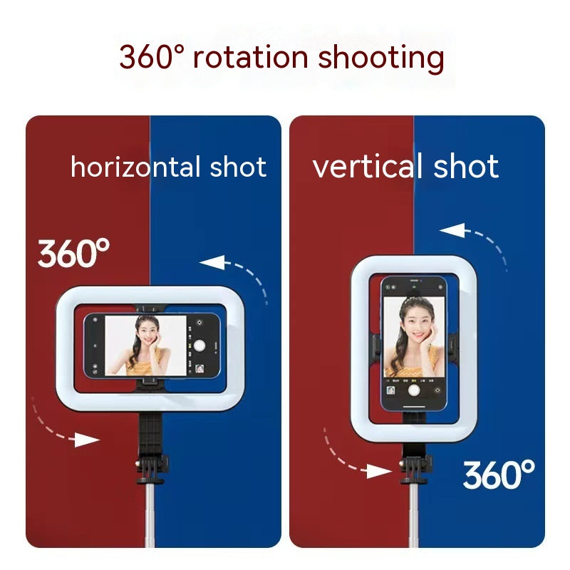 8 pouces Beauty Fill Light Selfie Stick Bluetooth Télécommande Sol extérieur intégré Li