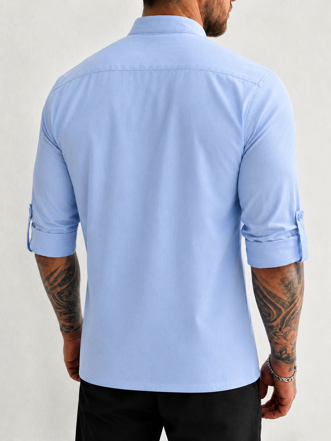 Homme S 100 Cotton Mid Sleeve Chemise construite pour l'homme extérieur