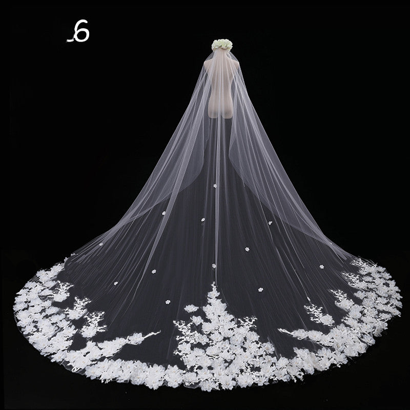 Mariée Mariage Maître Veil Long Tail