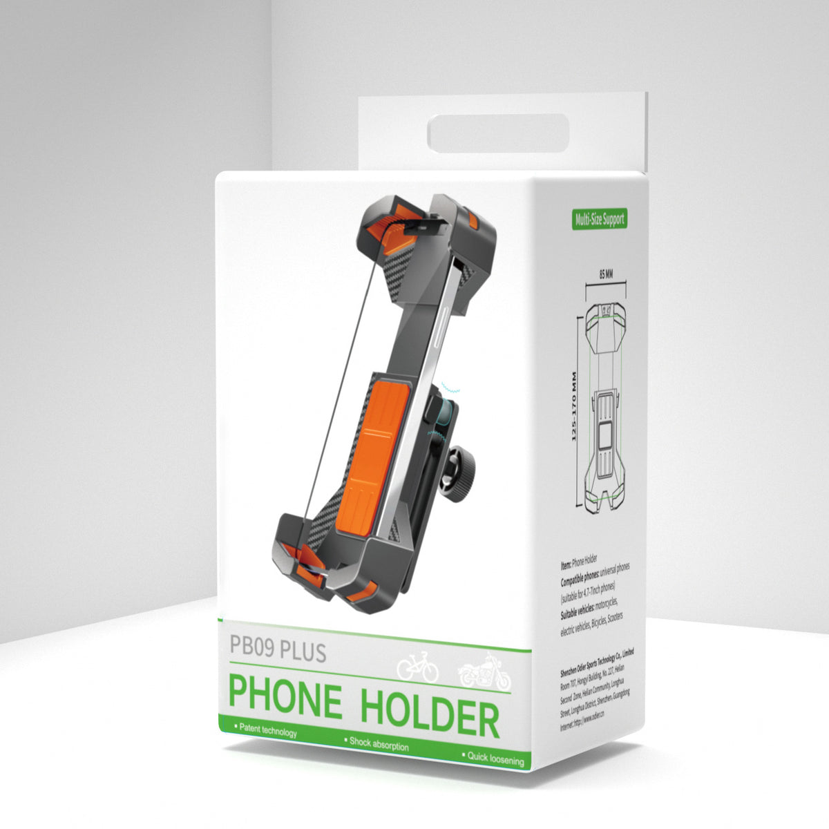 Bicycle Phone Mount with Airbag Silicone Shock Absorption and Quick Release Feature