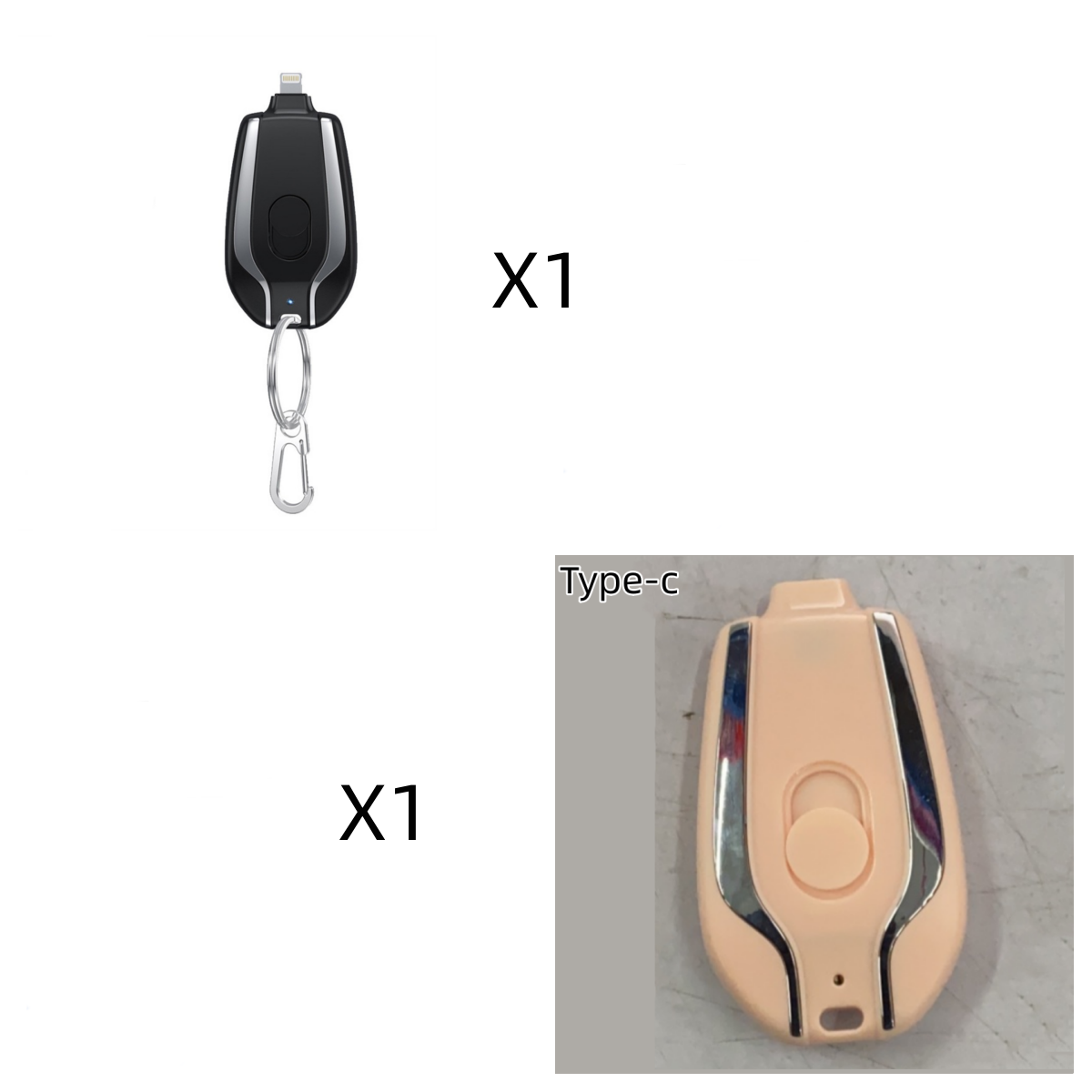 Chargeur de porte-clés d'urgence Mini de 1500mAh avec batterie Mini ultra-compact de type C P