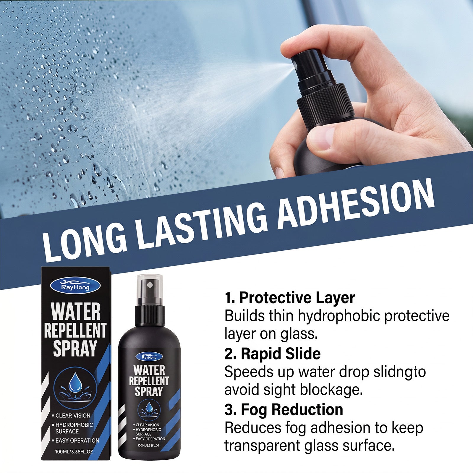 Automotive Glass Waterproof Spray Cleaning Automotive Glass Surface Oil Film Polissage Wat
