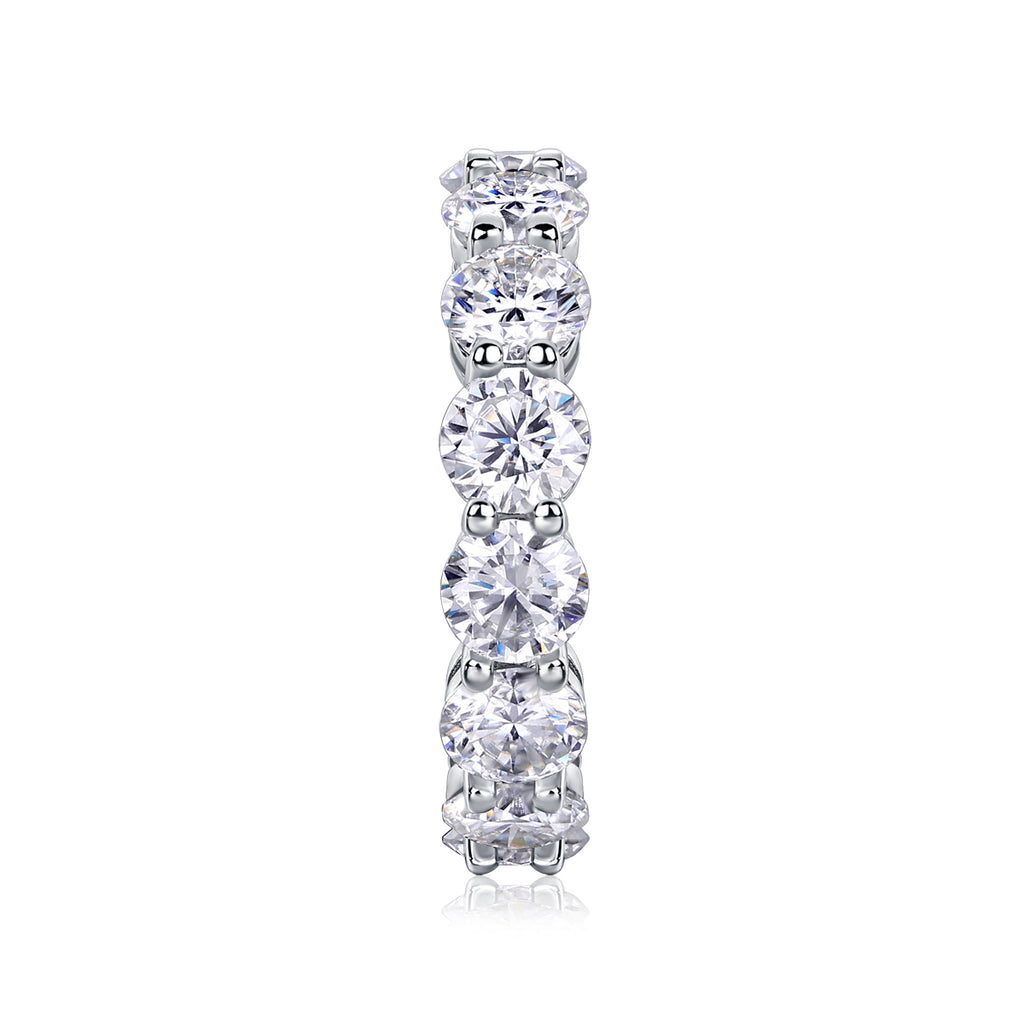 S925 Argent 3.5g Platine plaqué Moissanite Anneau d'éternité