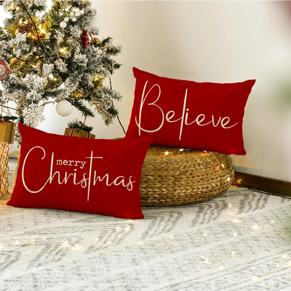 Oreiller de Noël couvre 12x20 pouces