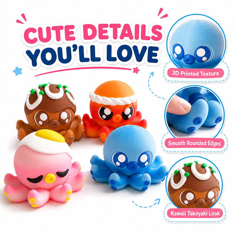 3D Imprimé Spinning Octopus Fidget Toy Cute Desk Stress Relief Accessory