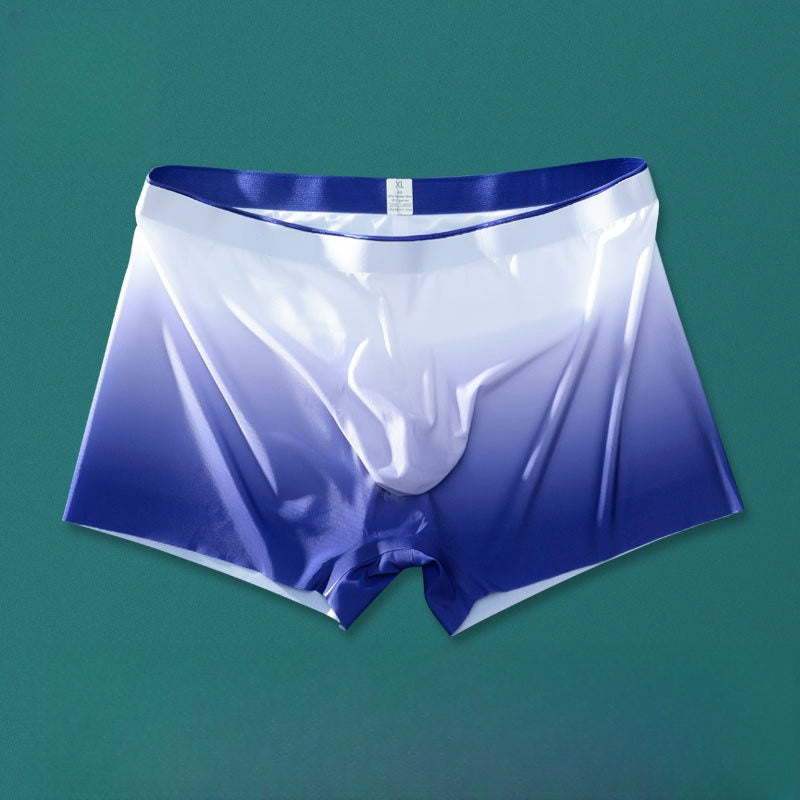 Spring and Summer Ice Silk Men's One-piece Full Seamless Boxers