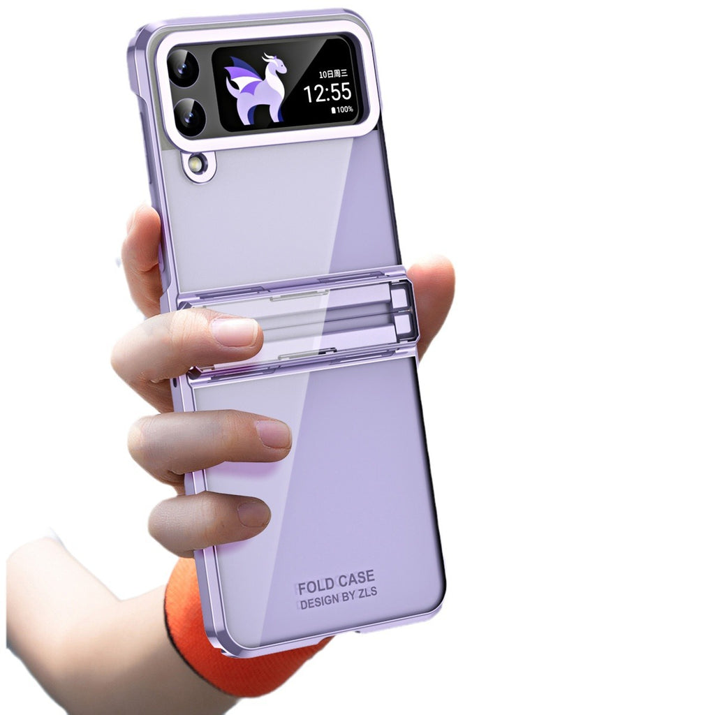 Électroplacage d'écran pliable Charnière transparente Étui de téléphone tout inclus résistant à la chute