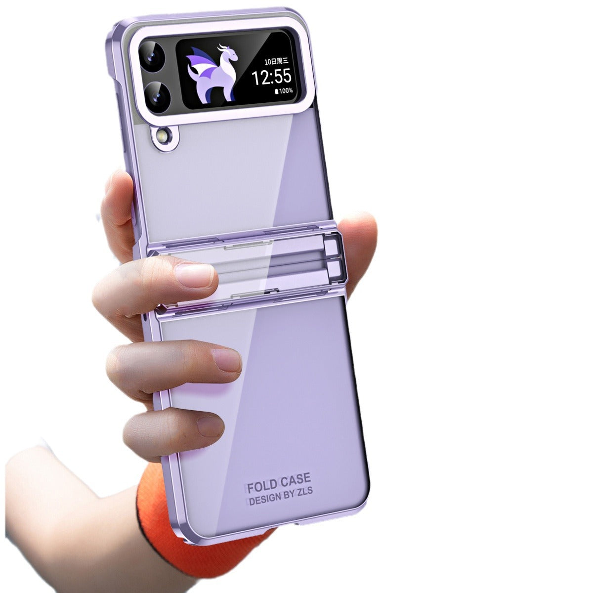 Électroplacage d'écran pliable Charnière transparente Étui de téléphone tout inclus résistant à la chute