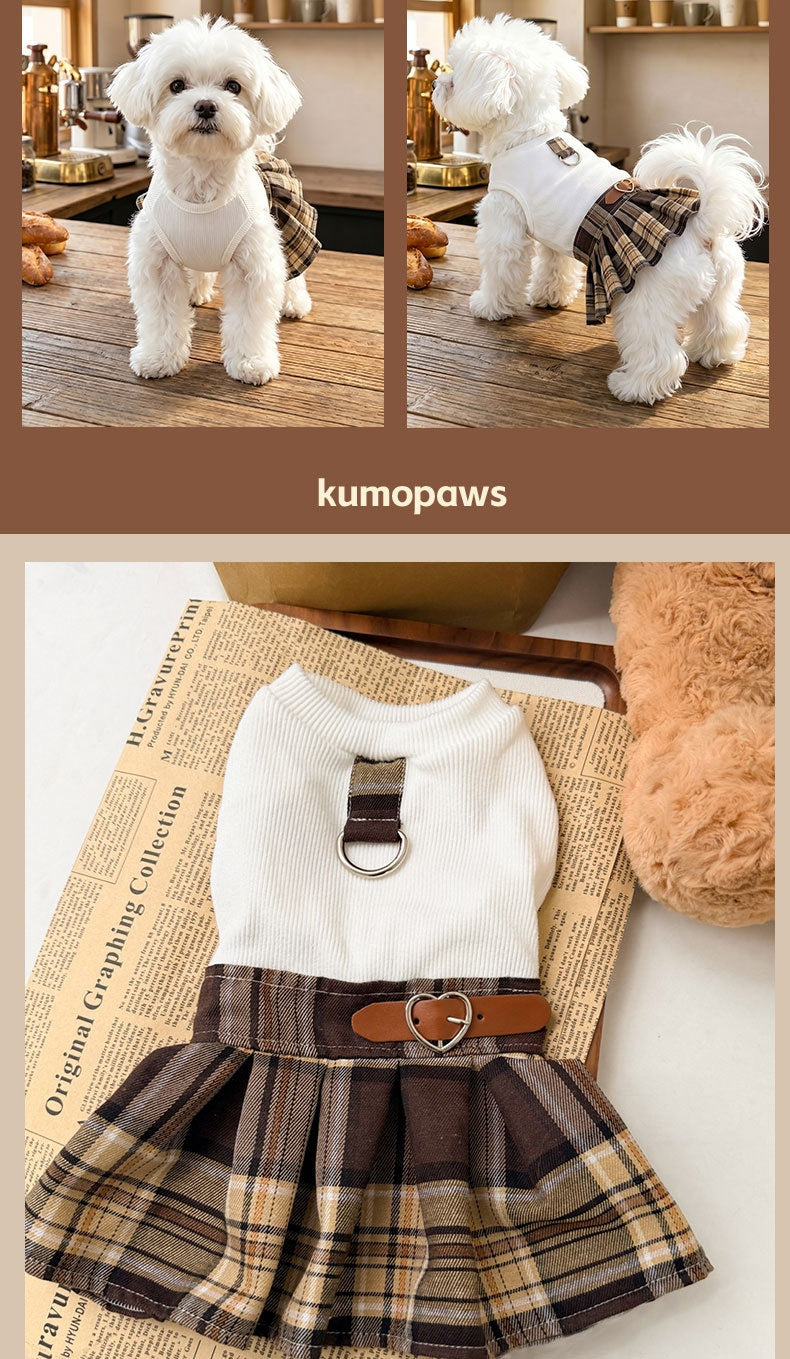 Robe plissée de chien de compagnie préppy.