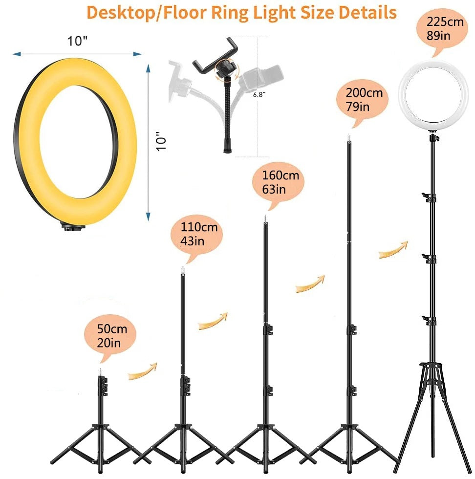 Ring Mobile Phone Stand Tripod Round Fill Light 3 Colors