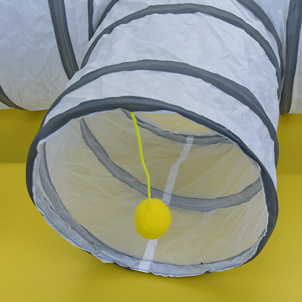 White Cat Tunnel Rolling Dragon Pet Toy Fournitures