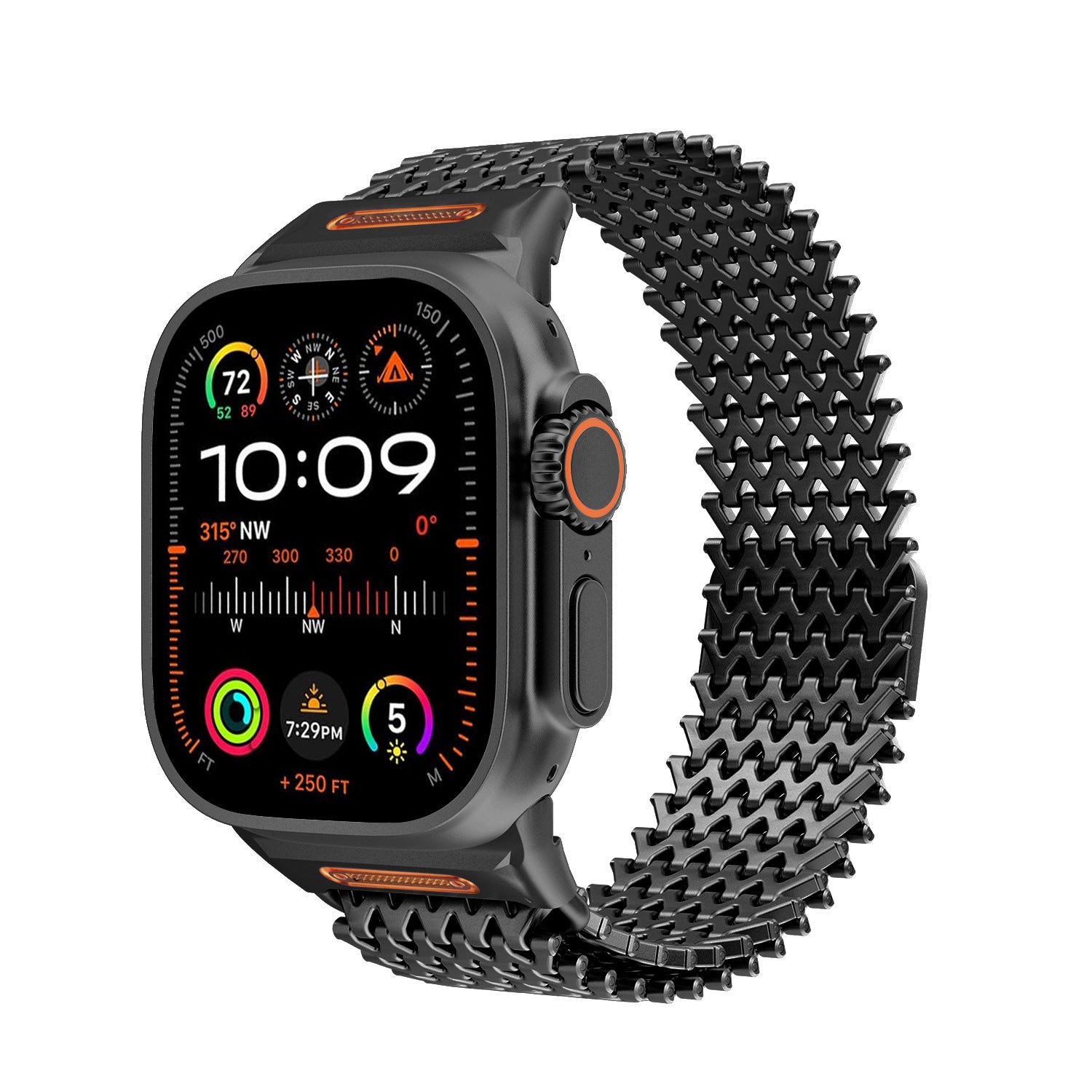 Bracelet milanais avec fermoir magnétique métallique en forme de W à l'échelle Dragon