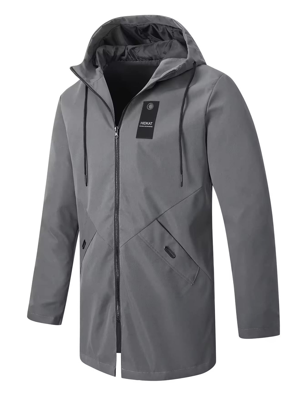Mi-longueur Homme Hooted Casual Workwear Shell Jacket Windproof Jacket