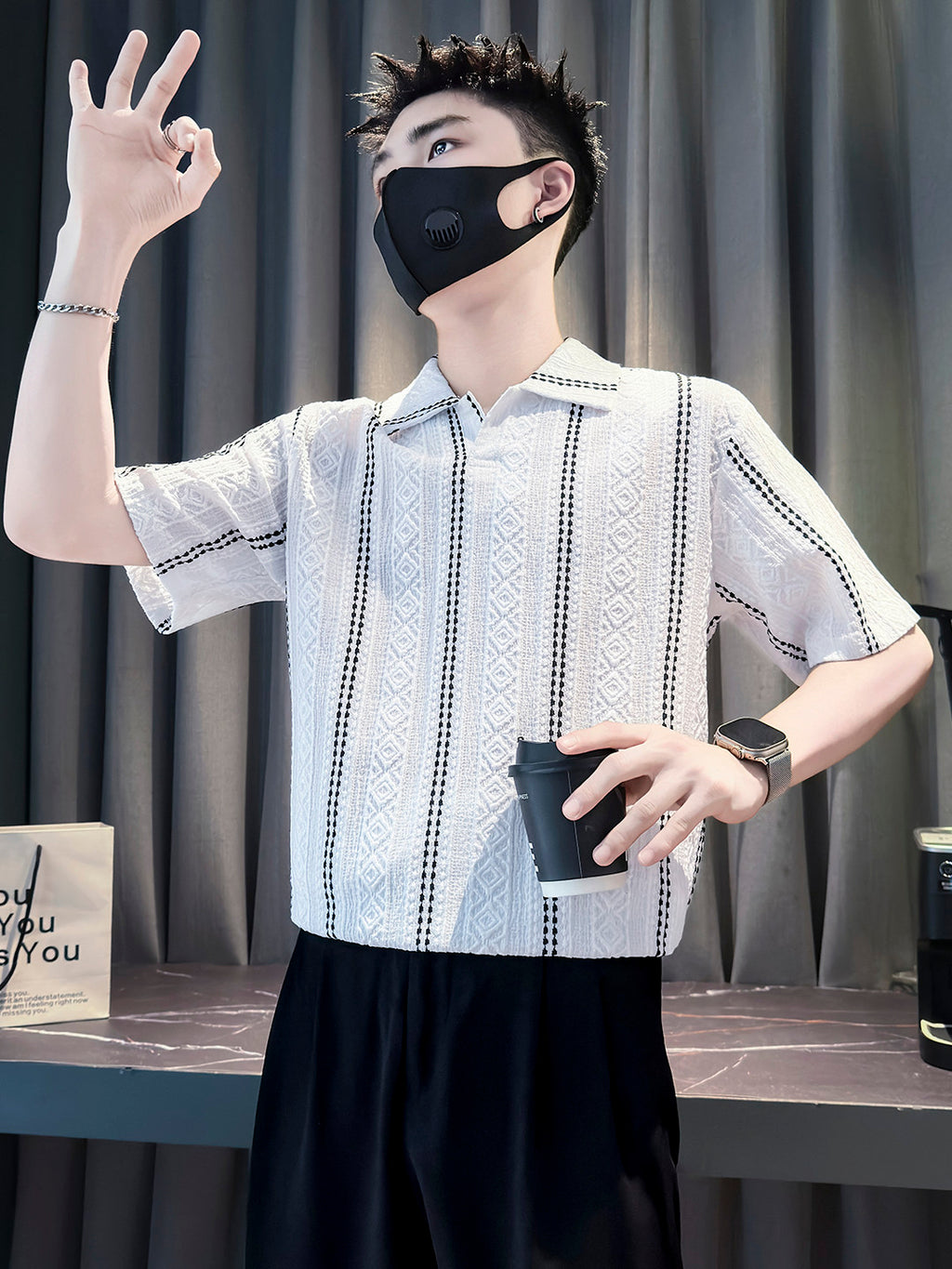 Chemise polyvalente casual élégant rayé homme