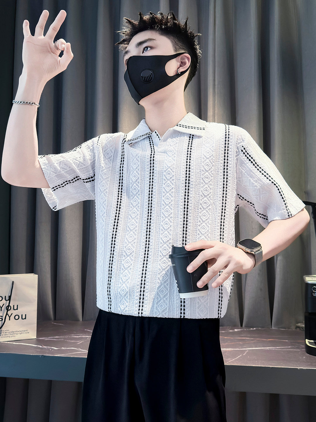Chemise polyvalente casual élégant rayé homme
