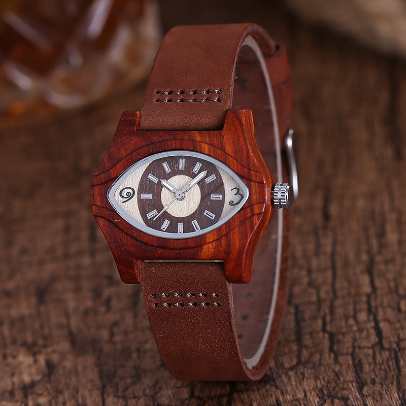 Qians Casual montre en bois une montre en bois de sandale avec un cadran accrocheur