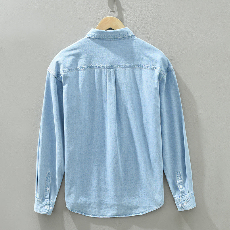 Veste de denim de coton manches longues pour hommes