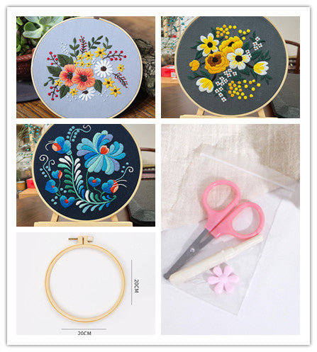 Peinture à la main Diy suspendu Kit de couture à fleurs tridimensionnel