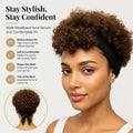 Cheveux humains, perruque courte brune, sans colle nécessaire, fluffy et curly, spécialement conçu F