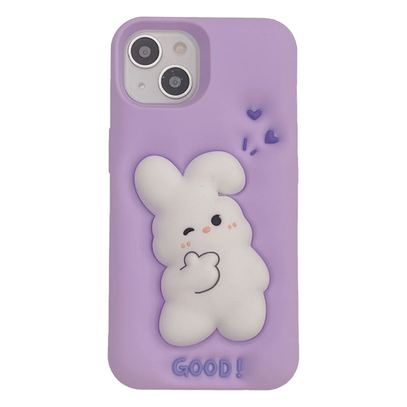 Étui souple en silicone pour lapin violet