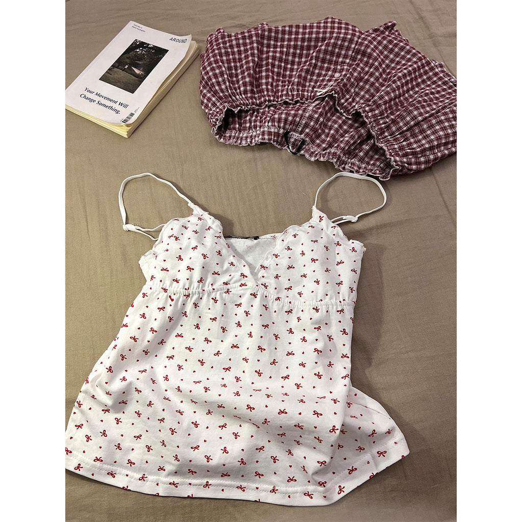 Femmes Casual Floral-print Camisole Pajamas